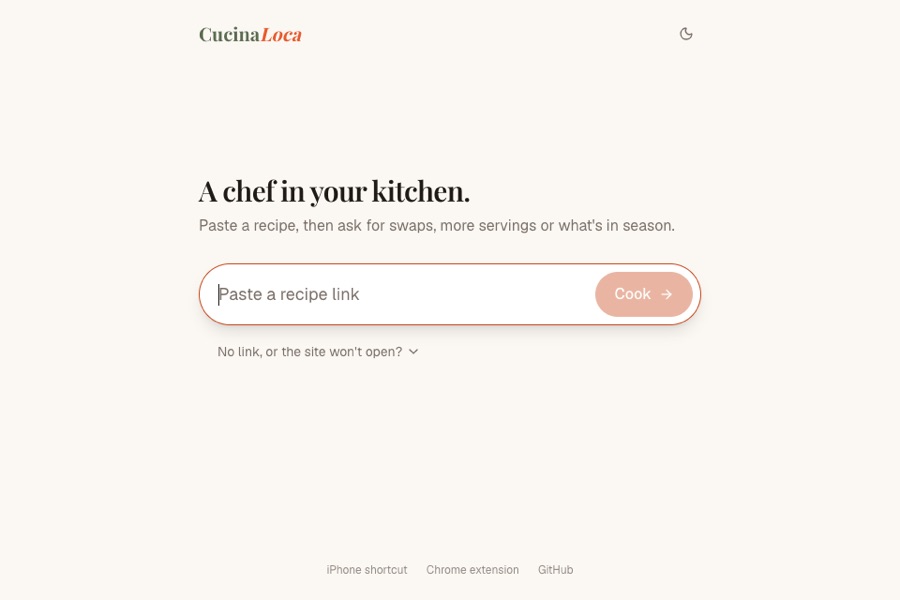 Cucina Loca home page